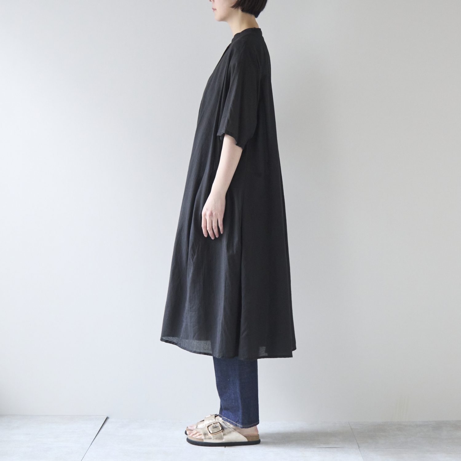 Kilka×kapuwa/風が通るなめらかモスリンワンピース